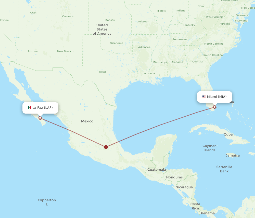 Flights from La Paz to Miami LAP to MIA Flight Routes