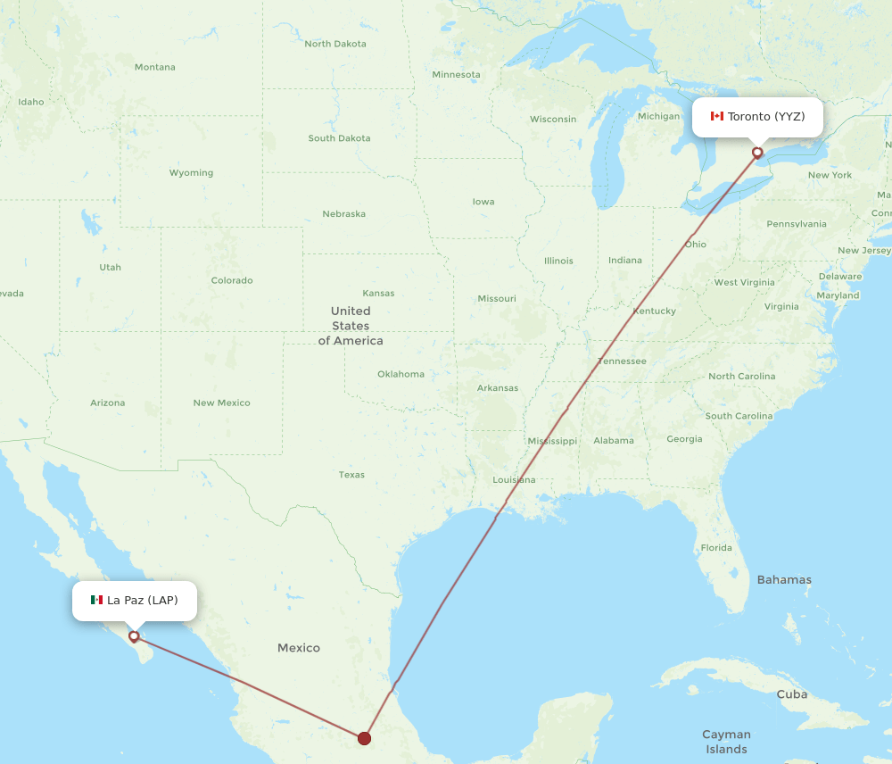 All Flight Routes From La Paz To Toronto Lap To Yyz Flight Routes 2713