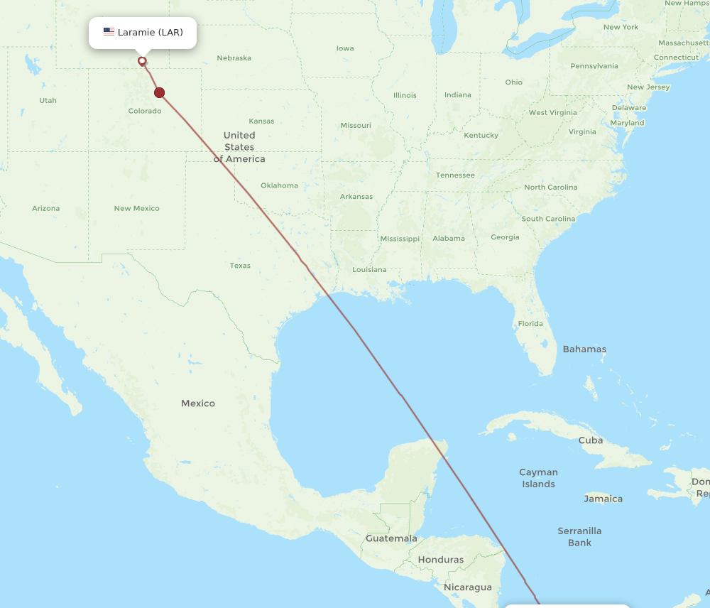 Flights from Laramie to Panama City LAR to PTY Flight Routes