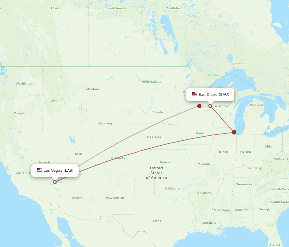 Flights From Las Vegas To Eau Claire, LAS To EAU - Flight Routes