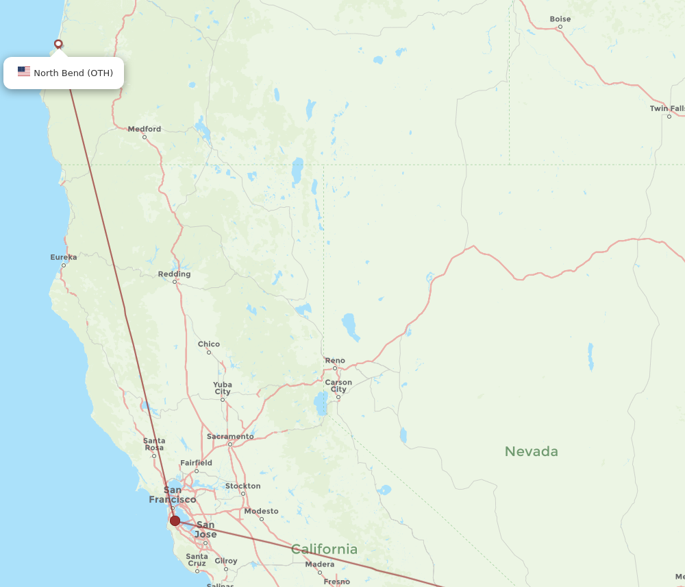 Flights from Las Vegas to North Bend LAS to OTH Flight Routes