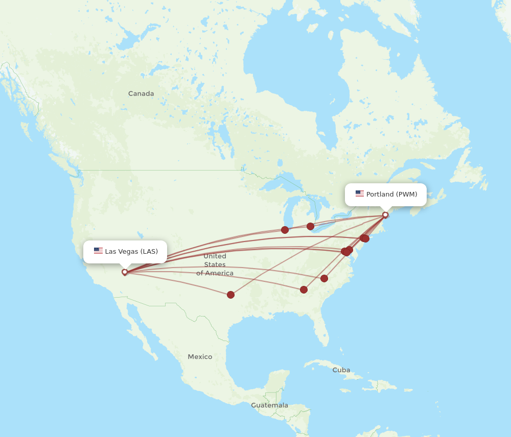 Flights from Las Vegas to Portland LAS to PWM Flight Routes