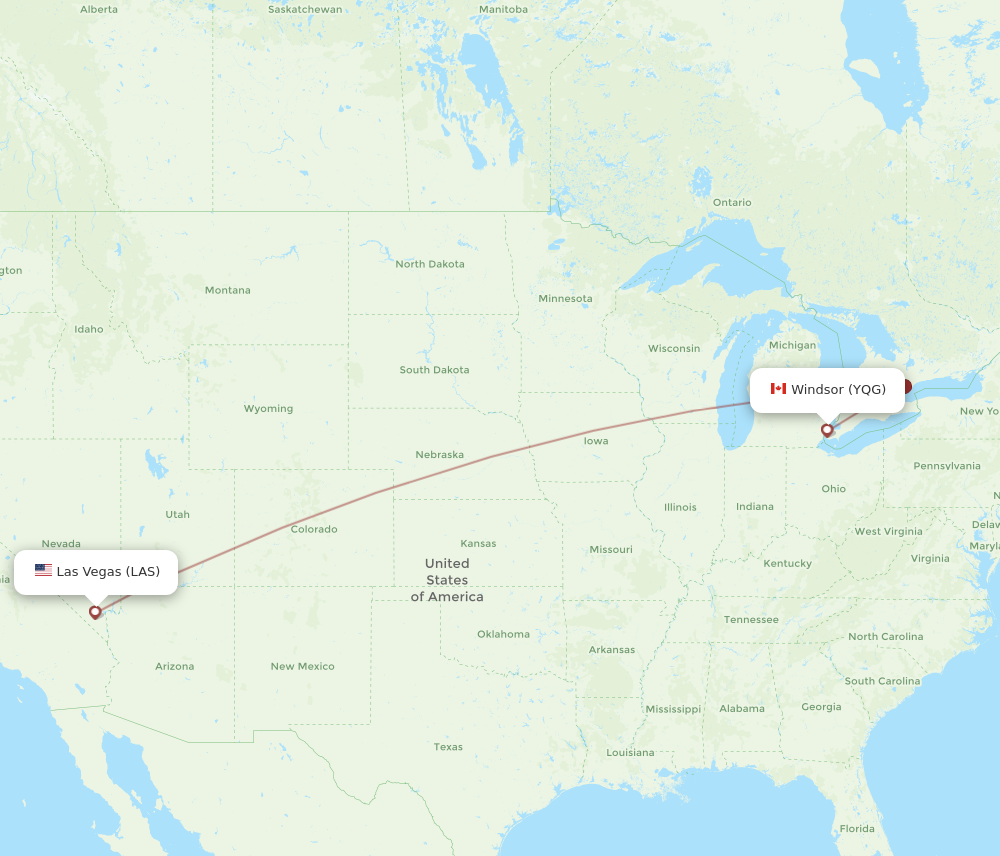 All Flight Routes From Las Vegas To Windsor Las To Yqg Flight Routes 2593