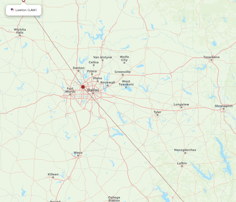 Flights from Lawton to Beaumont LAW to BPT Flight Routes