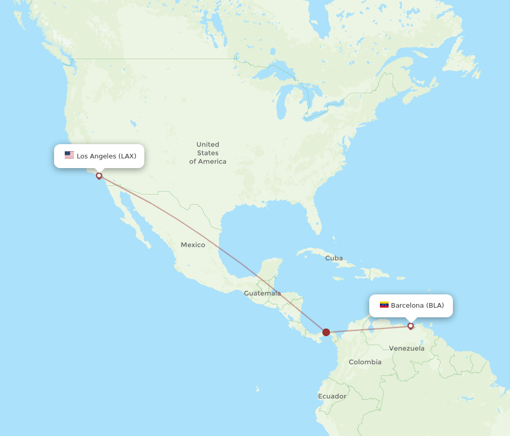 Flights from Los Angeles to Barcelona LAX to BLA Flight Routes