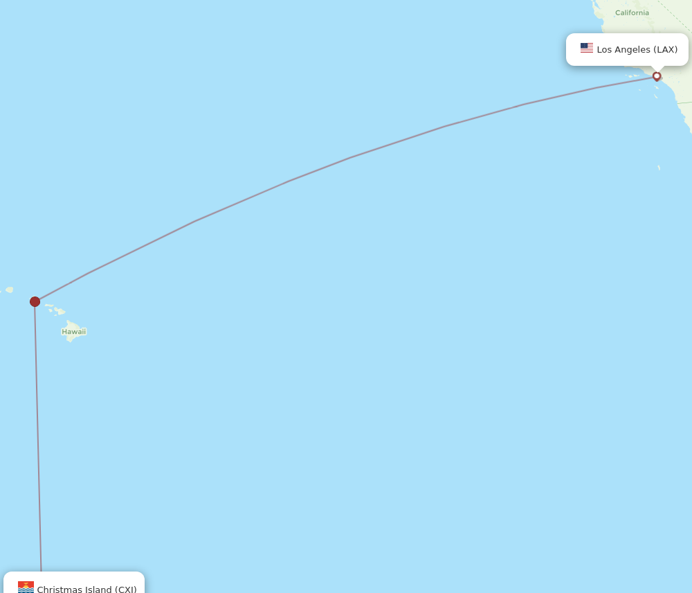 Flights from Los Angeles to Christmas Island LAX to CXI Flight