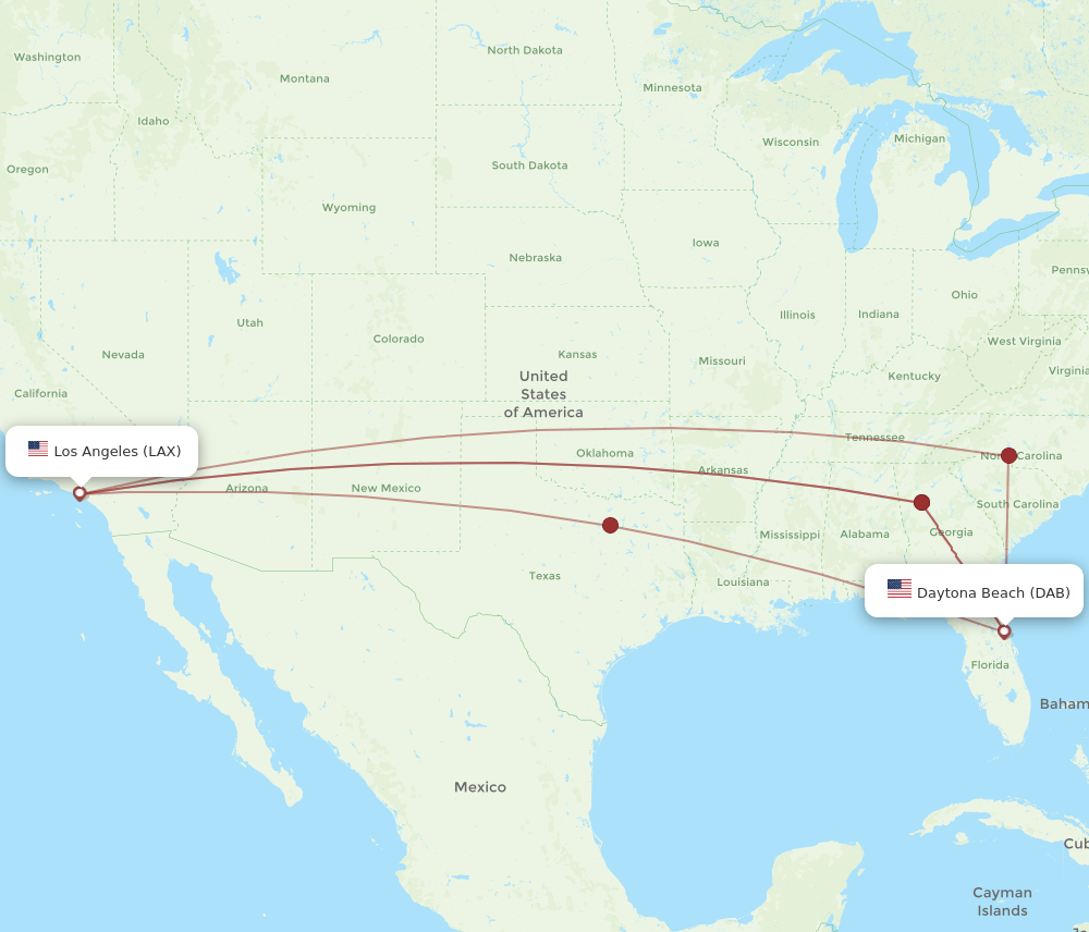 Flights from Los Angeles to Daytona Beach LAX to DAB Flight Routes