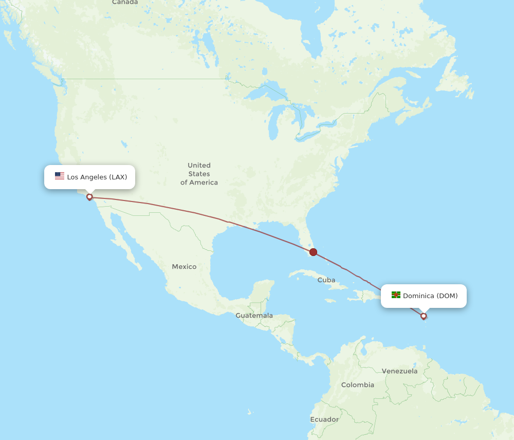 Flights from Los Angeles to Dominica LAX to DOM Flight Routes