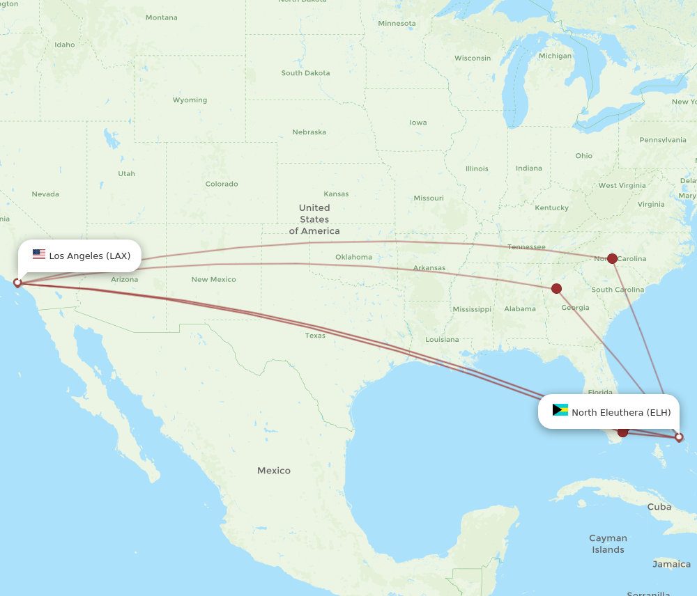 Flights from Los Angeles to North Eleuthera LAX to ELH Flight