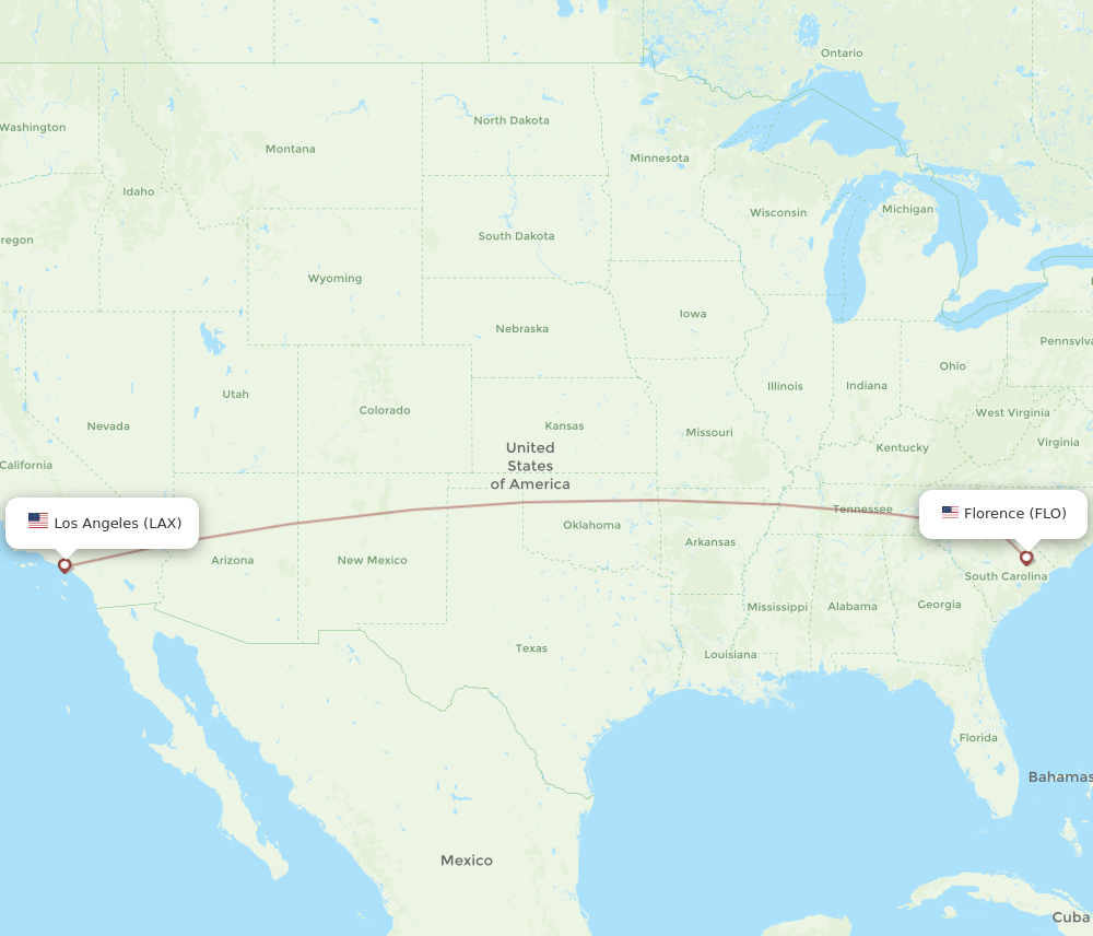 Flights from Los Angeles to Florence LAX to FLO Flight Routes