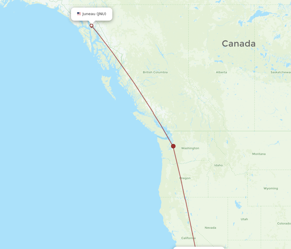 Flights from Los Angeles to Juneau LAX to JNU Flight Routes