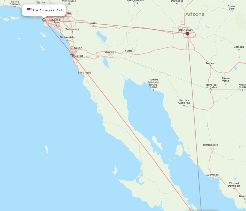 Flights from Los Angeles to Loreto LAX to LTO Flight Routes