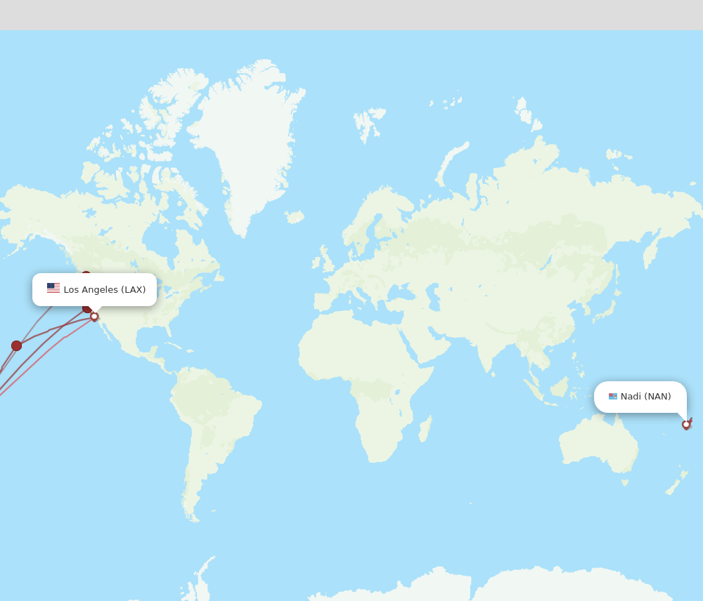 Flights from Los Angeles to Nadi LAX to NAN Flight Routes