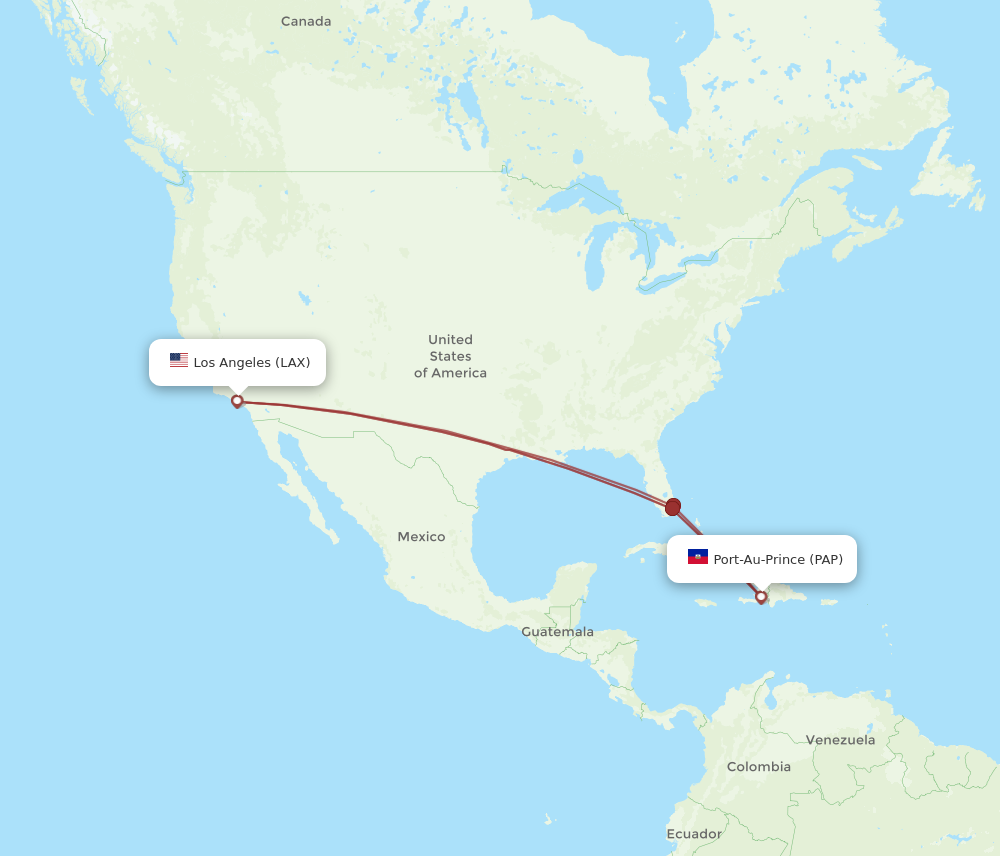 Flights from Los Angeles to Port au Prince LAX to PAP Flight Routes