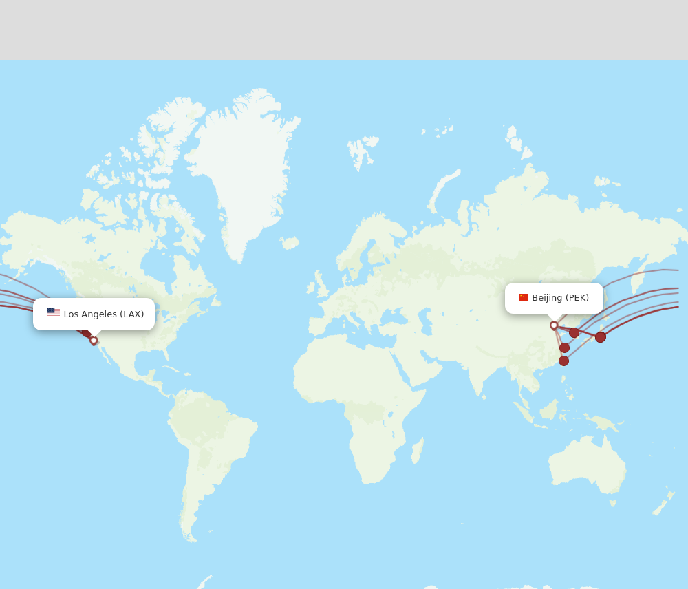 Flights from Los Angeles to Beijing LAX to PEK Flight Routes