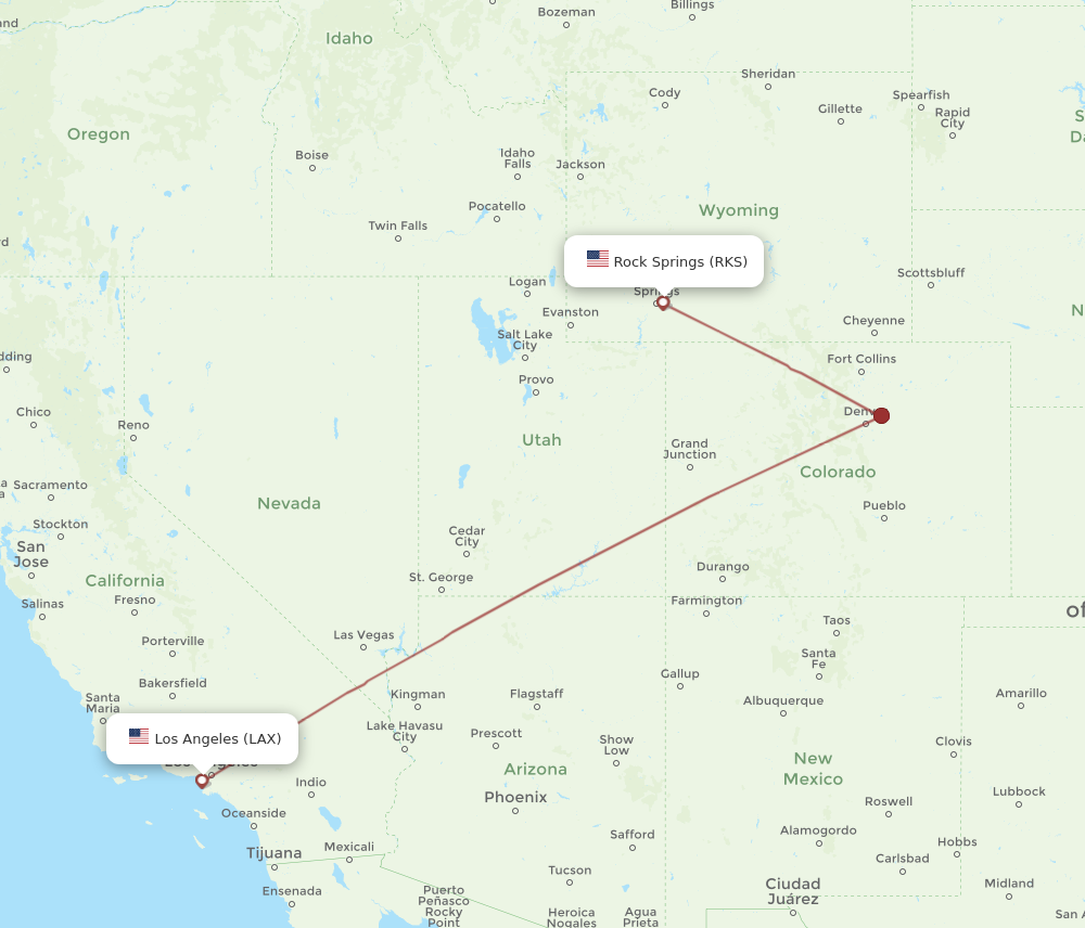 Flights from Los Angeles to Rock Springs LAX to RKS Flight Routes