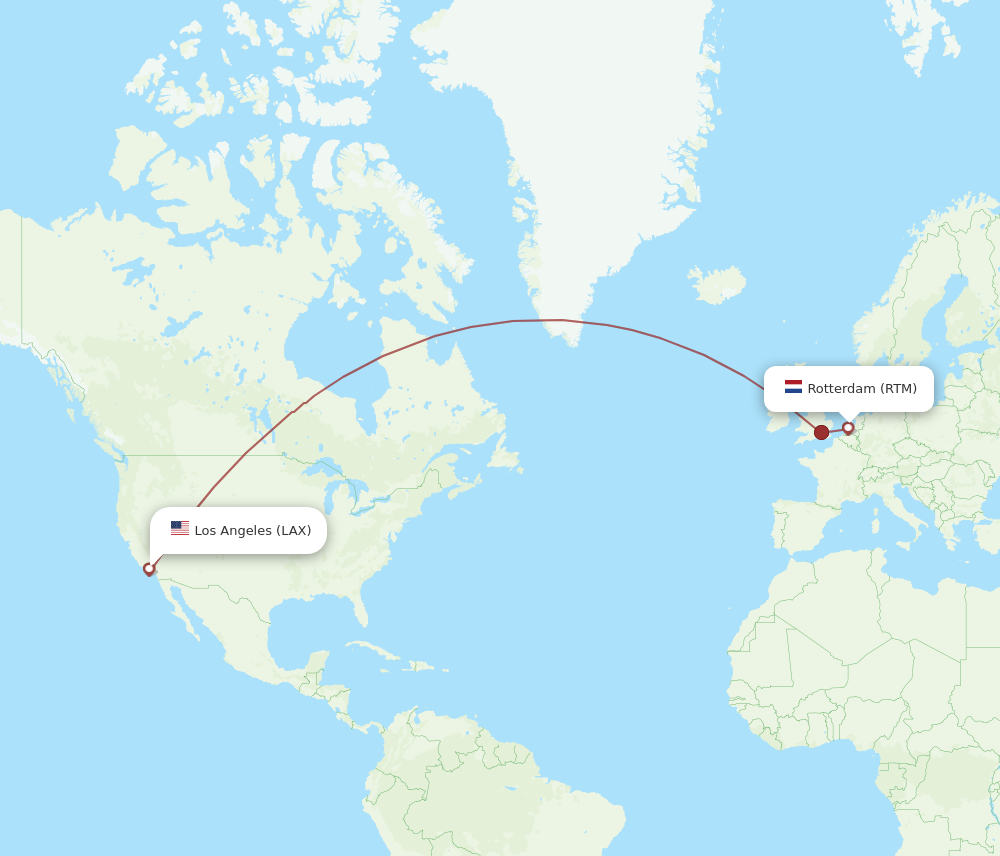 Flights from Los Angeles to Rotterdam LAX to RTM Flight Routes