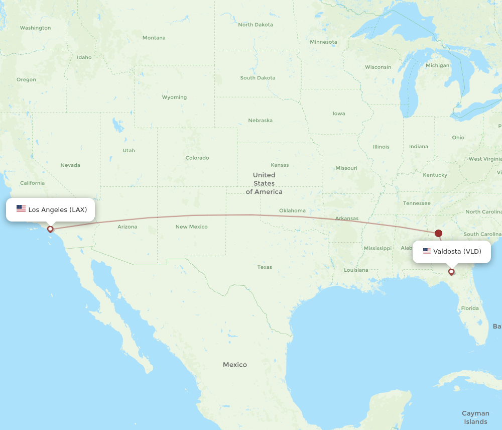 Flights from Los Angeles to Valdosta LAX to VLD Flight Routes