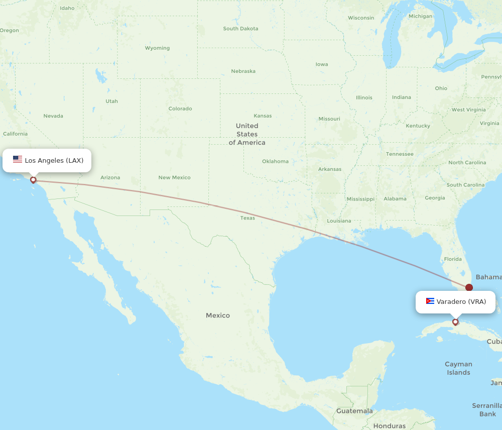 Flights from Los Angeles to Varadero LAX to VRA Flight Routes