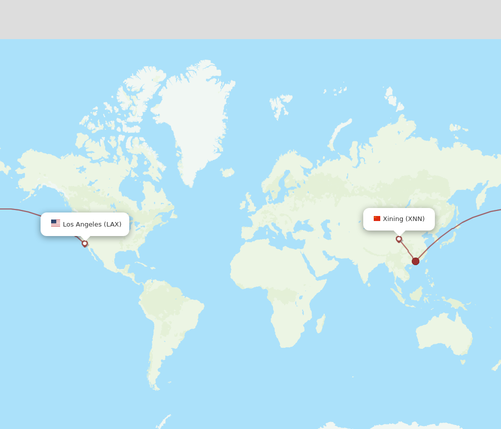 Flights from Los Angeles to Xining LAX to XNN Flight Routes