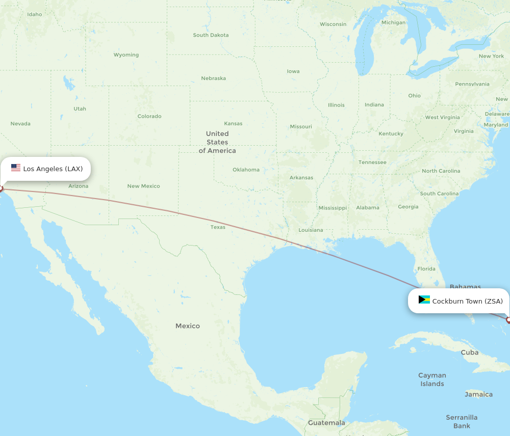 Flights from Los Angeles to San Salvador LAX to ZSA Flight Routes