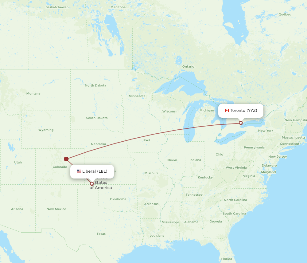 Flights from Liberal to Toronto LBL to YYZ Flight Routes