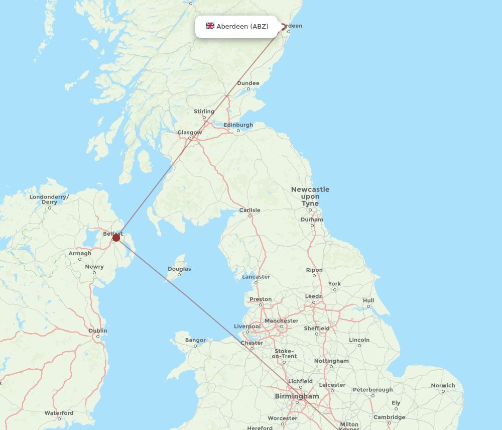 Flights from London to Aberdeen LCY to ABZ Flight Routes