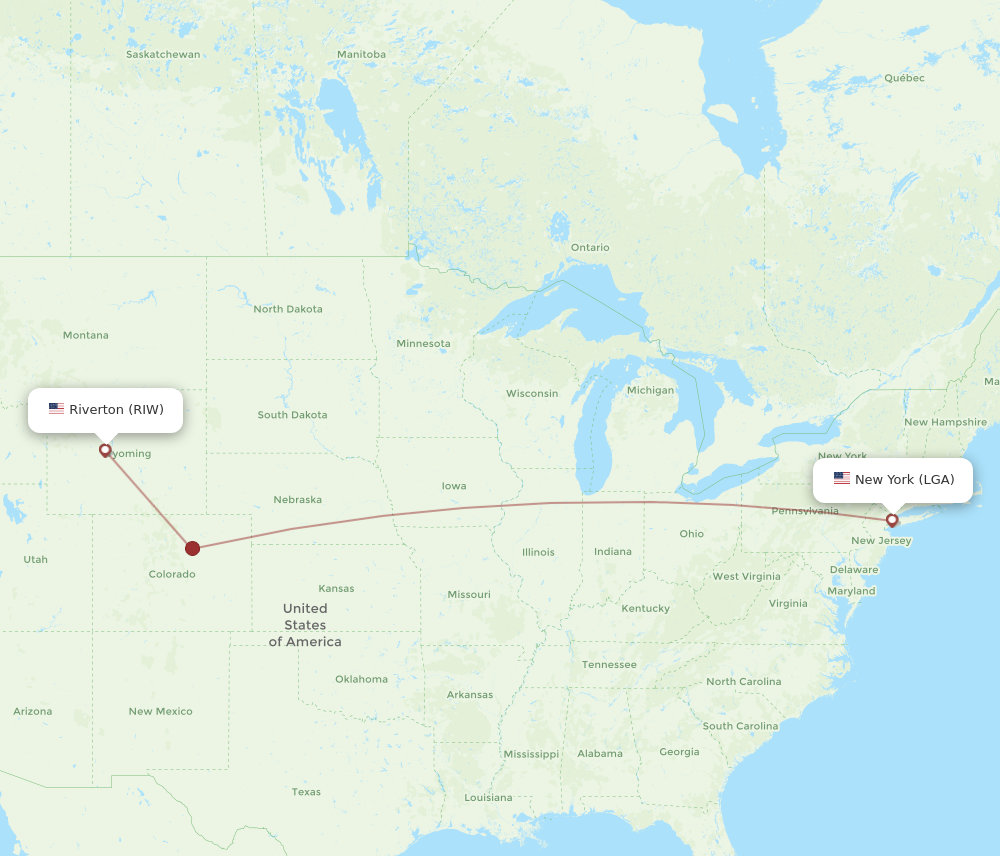 Flights from New York to Riverton LGA to RIW Flight Routes