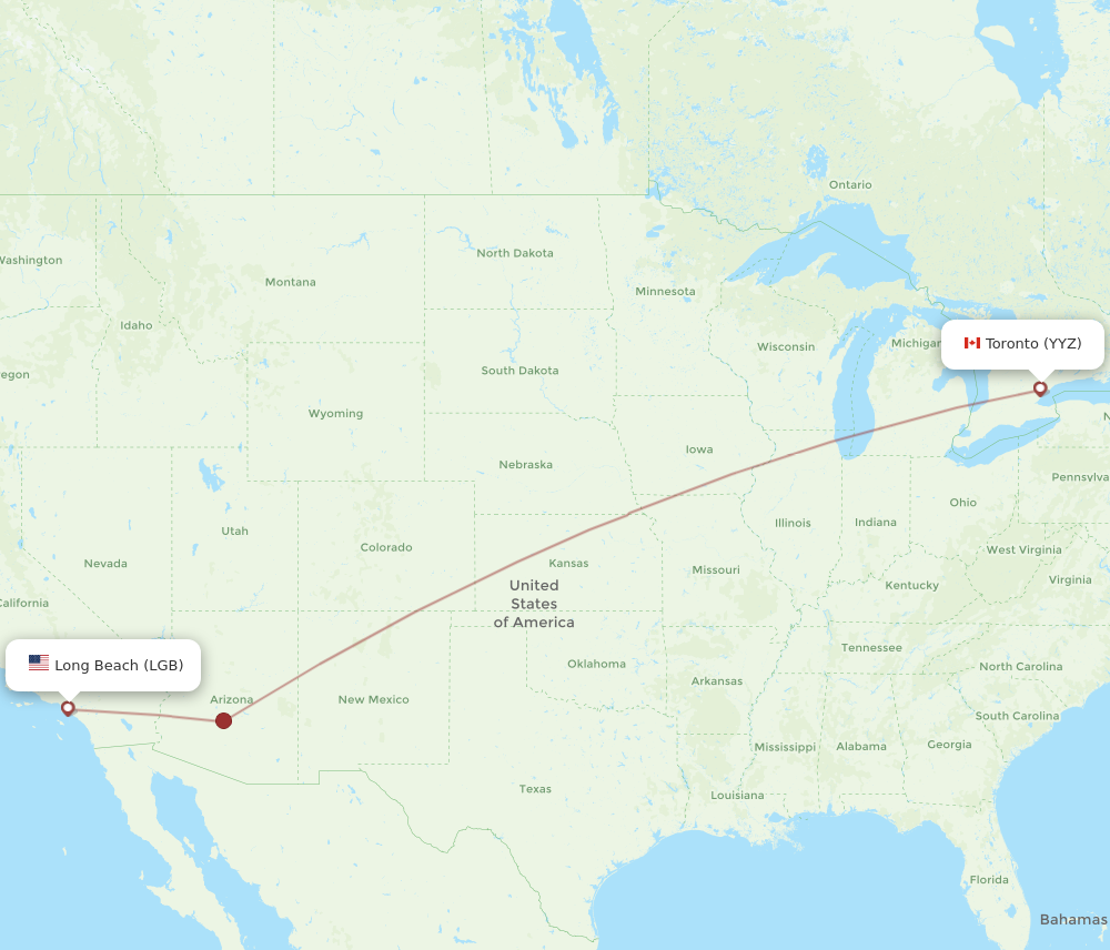 Flights from Long Beach to Toronto LGB to YYZ Flight Routes