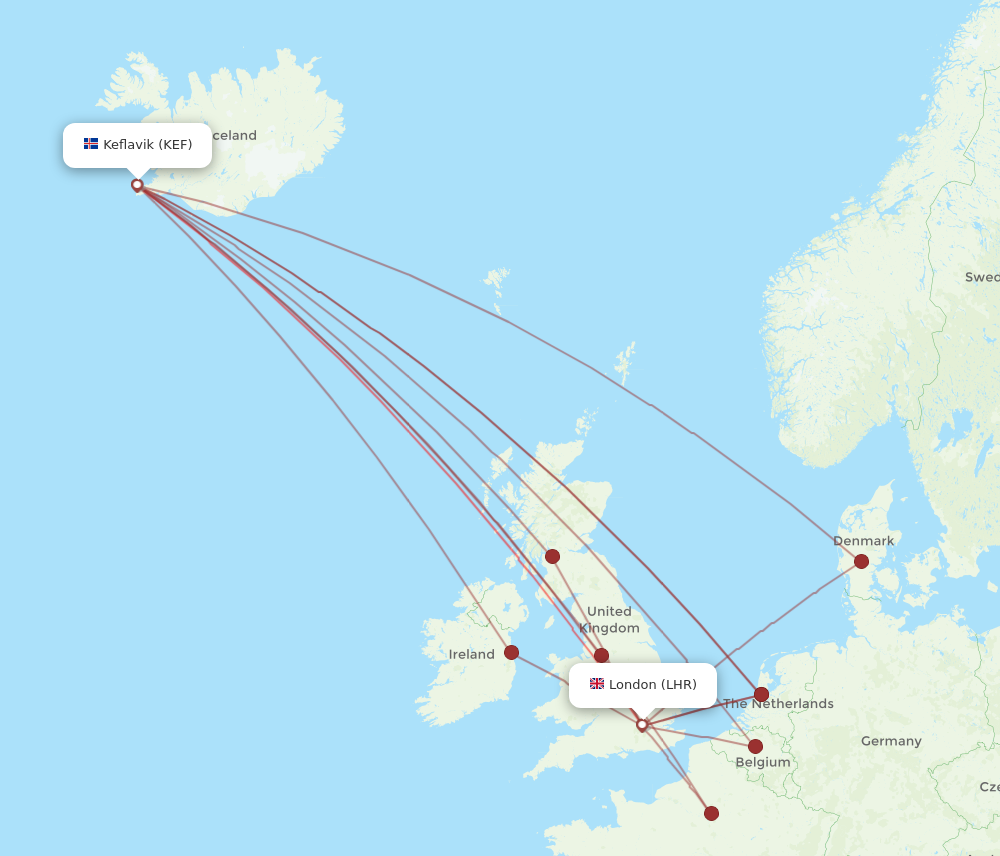 All Flight Routes From London To Reykjavik Lhr To Kef Flight Routes 9554