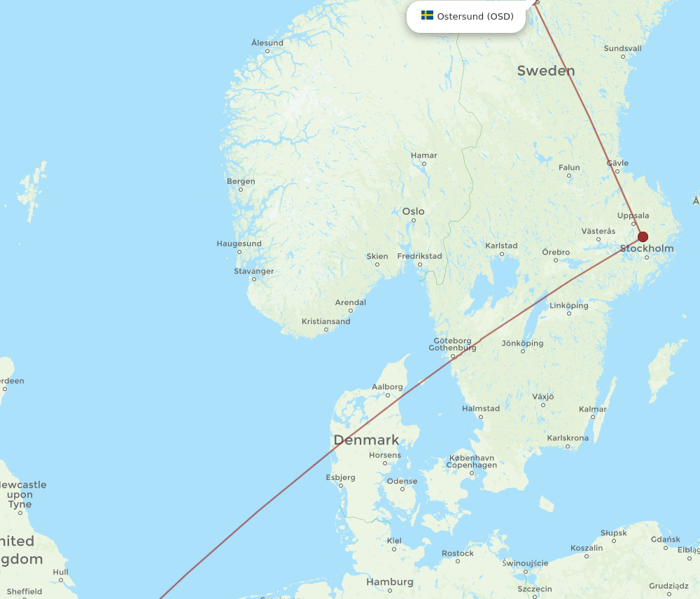 Flights from London to Ostersund LHR to OSD Flight Routes