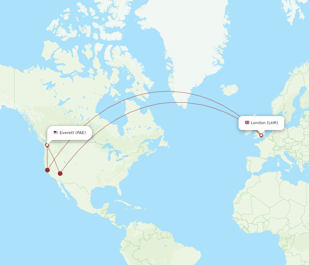 Flights From London To Everett Lhr To Pae Flight Routes 8562