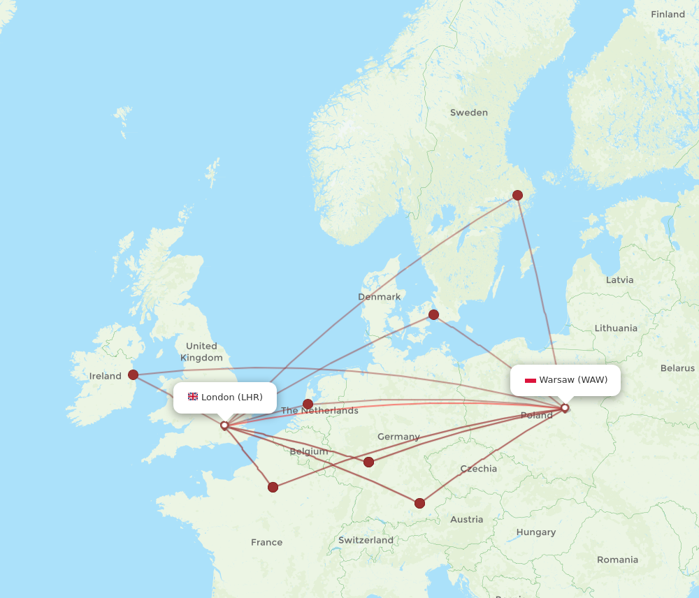 All Flight Routes From London To Warsaw Lhr To Waw Flight Routes 4829