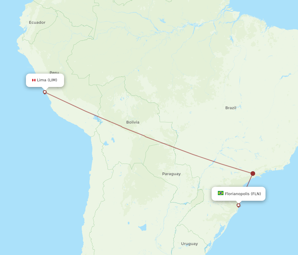 Flights from Lima to Florianopolis LIM to FLN Flight Routes