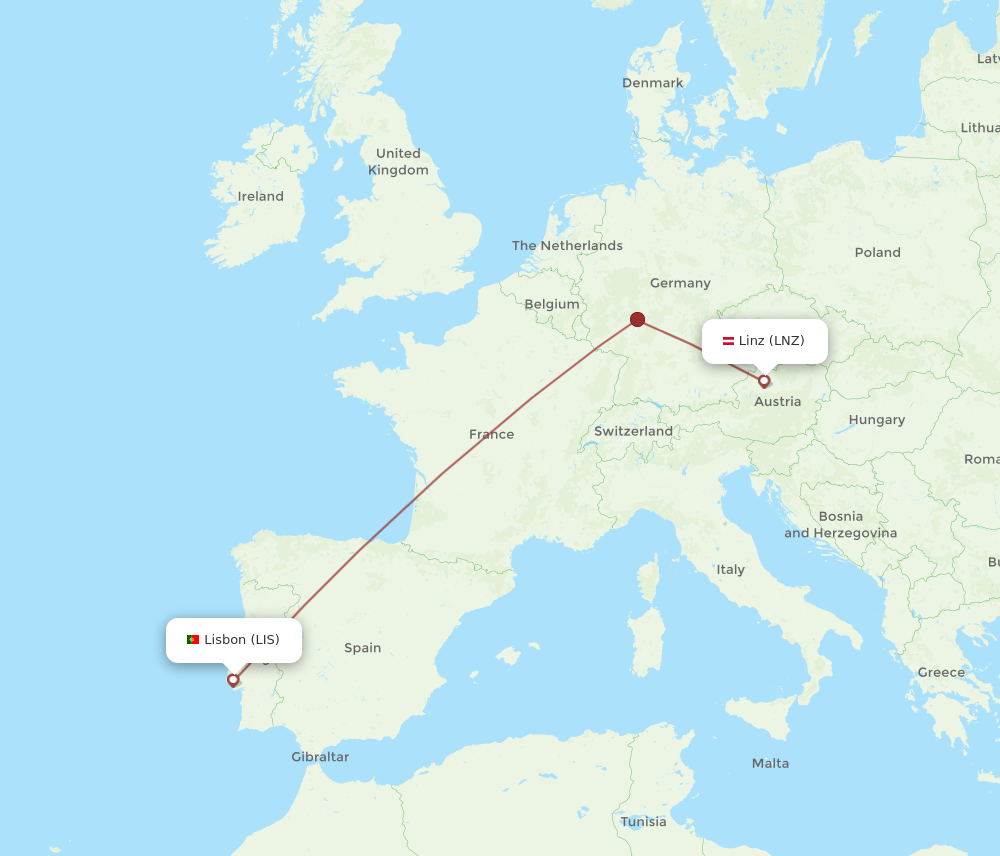 Flights from Lisbon to Linz LIS to LNZ Flight Routes