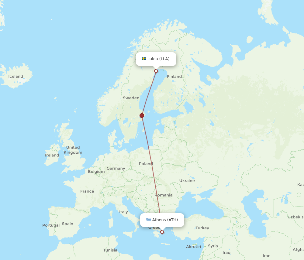 Flights from Lulea to Athens LLA to ATH Flight Routes