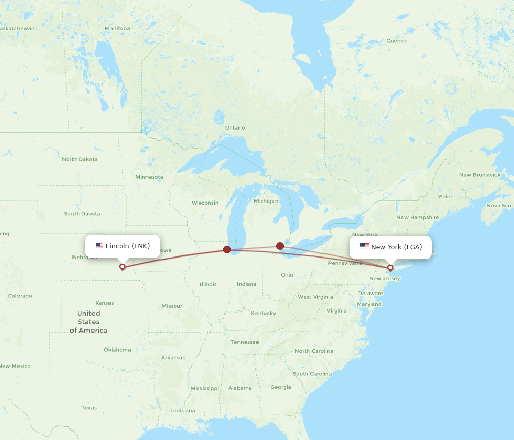 Flights from Lincoln to New York LNK to LGA Flight Routes