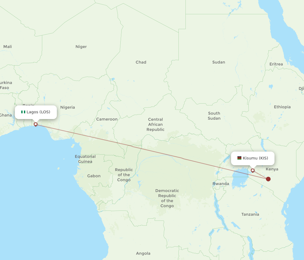 Flights from Lagos to Kisumu LOS to KIS Flight Routes