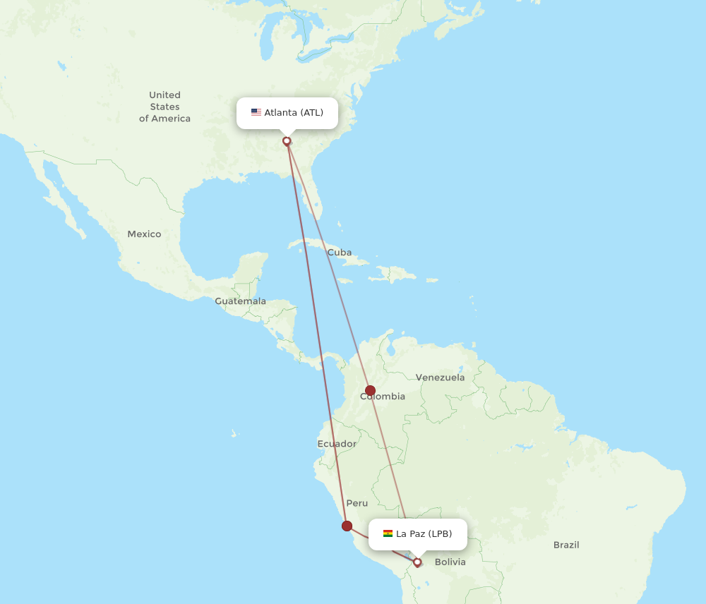 Flights from Atlanta to La Paz ATL to LPB Flight Routes