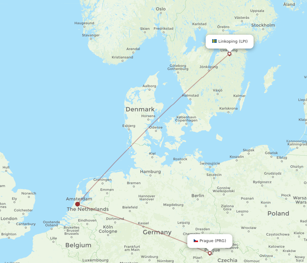 Flights from Linkoping to Prague LPI to PRG Flight Routes