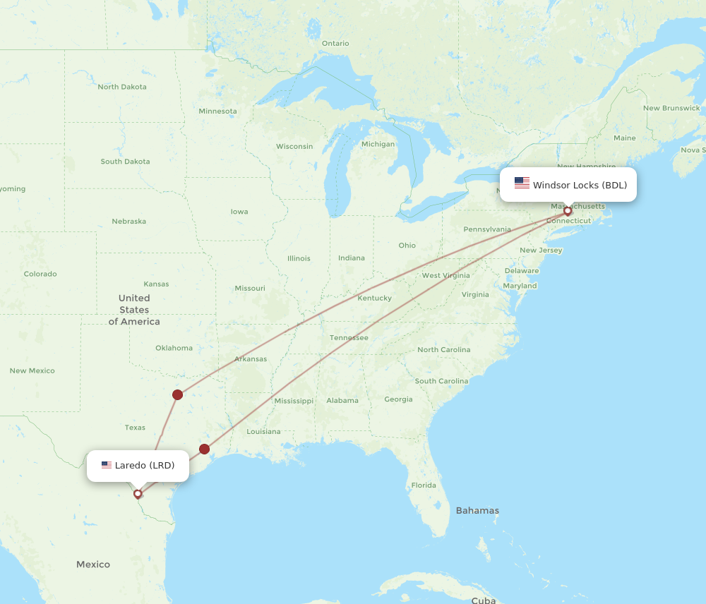 Flights from Laredo to Hartford LRD to BDL Flight Routes