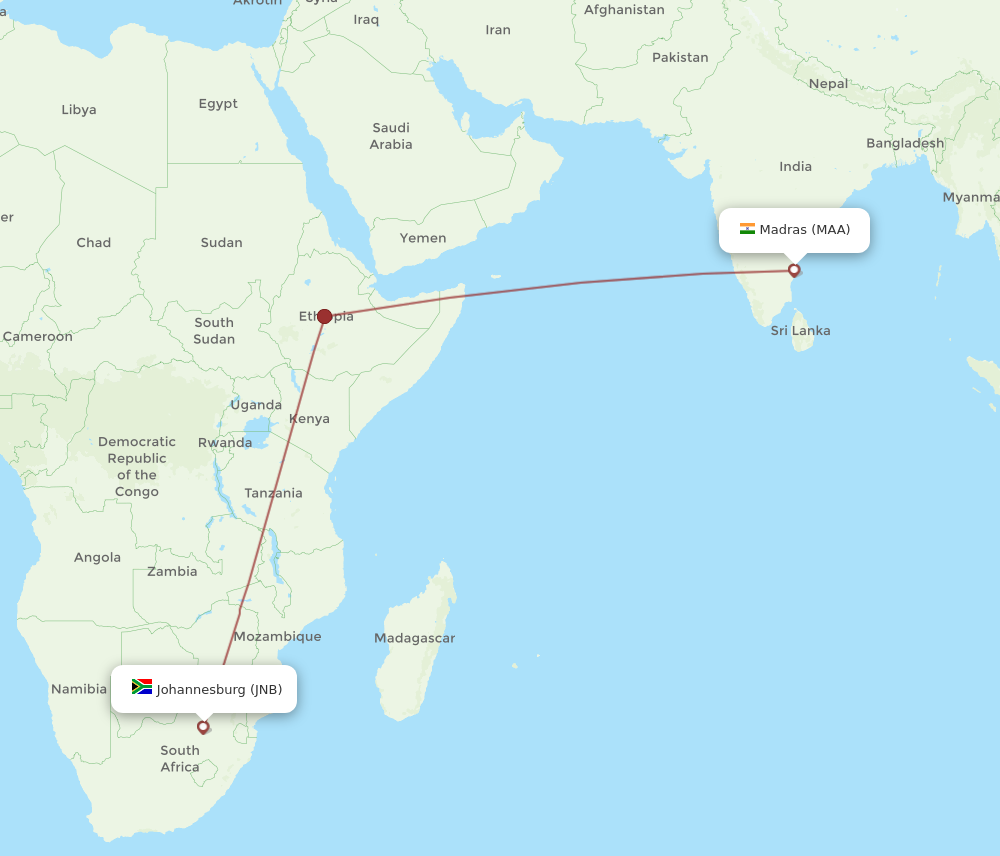 All Flight Routes From Chennai To Johannesburg Maa To Jnb Flight Routes 3584