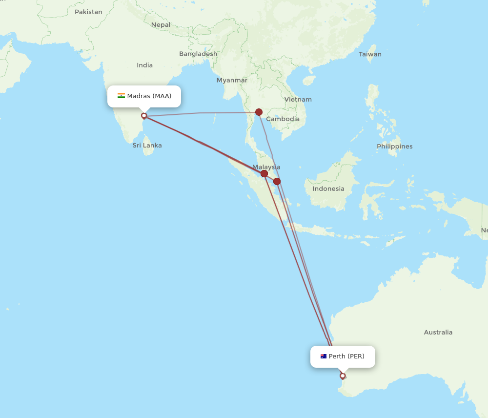 air travel time from chennai to australia