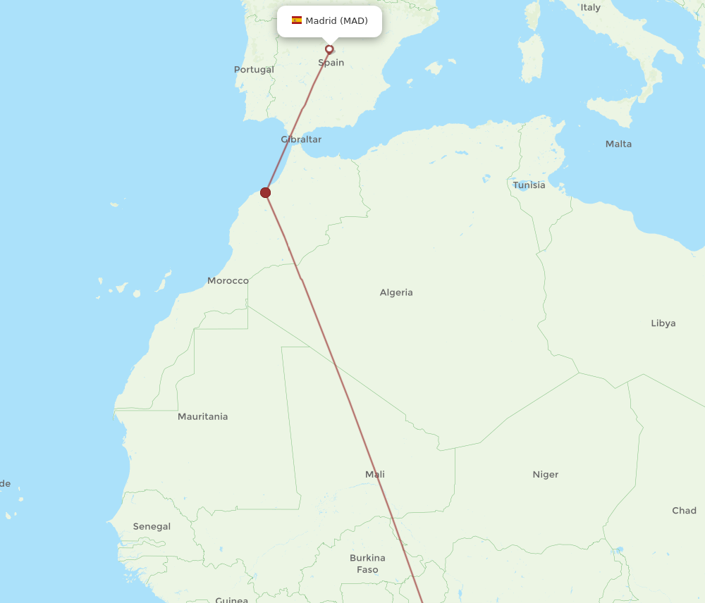 Flights from Madrid to Lagos MAD to LOS Flight Routes