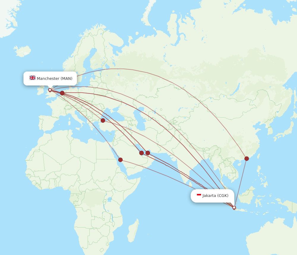 All Flight Routes From Manchester To Jakarta Man To Cgk Flight Routes 6556