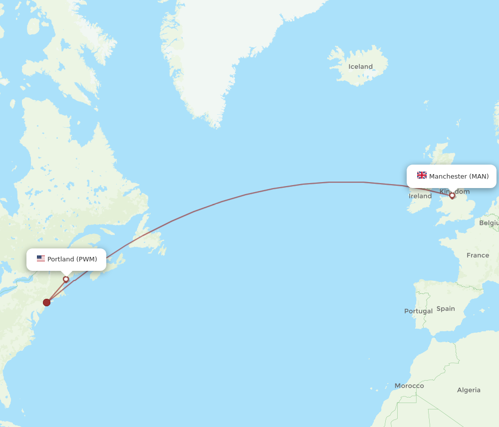 Flights from Manchester to Portland MAN to PWM Flight Routes