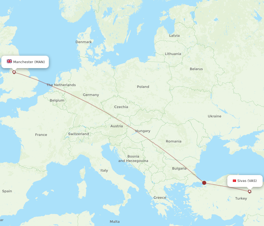 Flights from Manchester to Sivas MAN to VAS Flight Routes