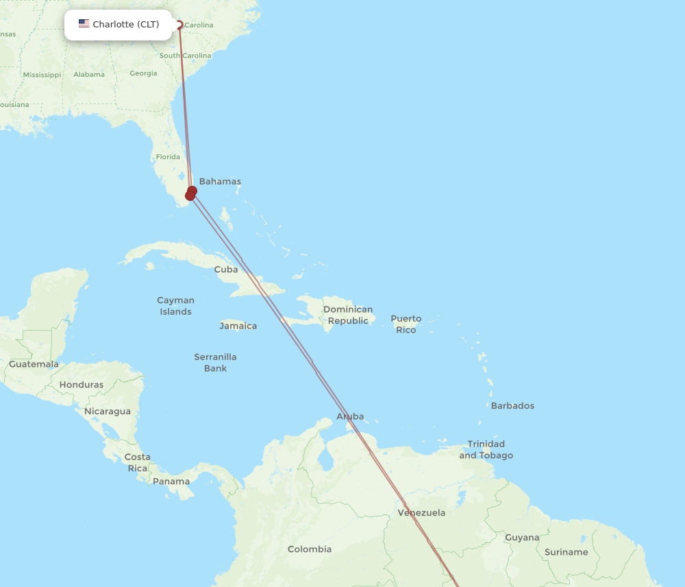 All Flight Routes From Manaus To Charlotte, Mao To Clt - Flight Routes