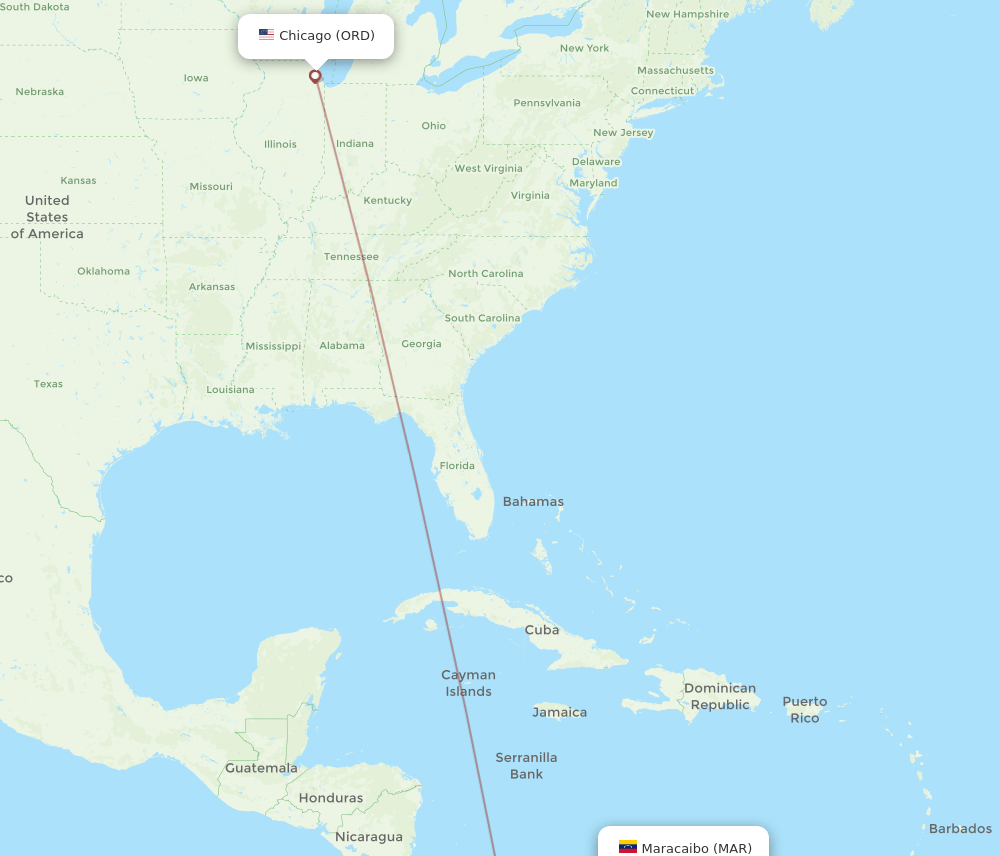 Flights from Chicago to Maracaibo, ORD to MAR - Flight Routes