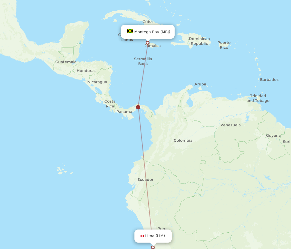 Flights from Montego Bay to Lima MBJ to LIM Flight Routes